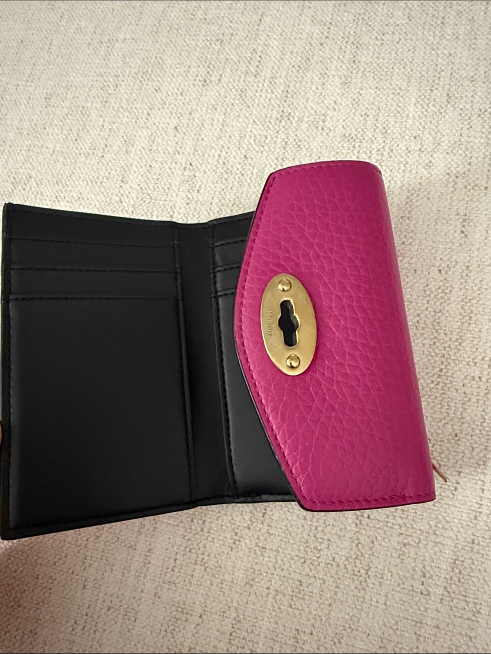 Mulberry Darley Pebbled Leather Clutch in Fuchsia - Picture 4 of 5